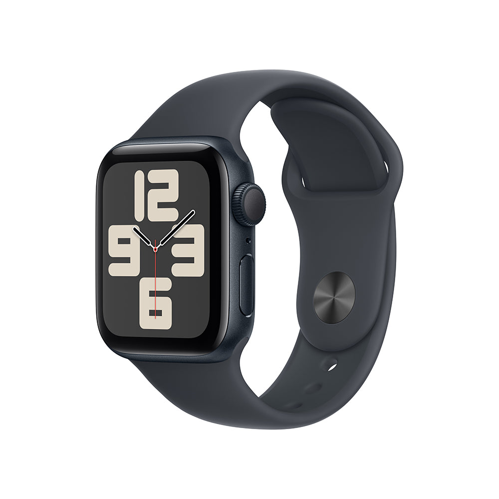 Apple Watch SE GPS • Caja de aluminio color medianoche de 40 mm • Correa deportiva color medianoche - S/M