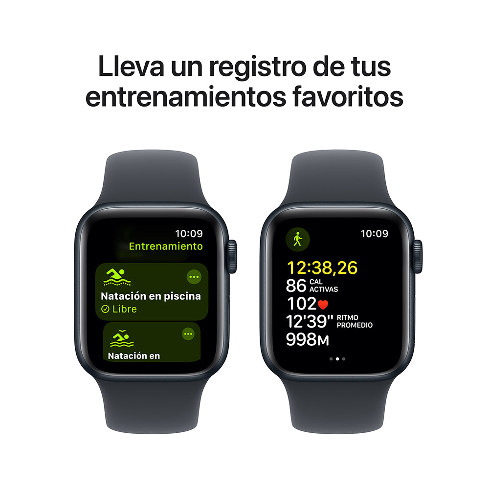 Apple Watch SE GPS • Caja de aluminio color medianoche de 40 mm • Correa deportiva color medianoche - M/L