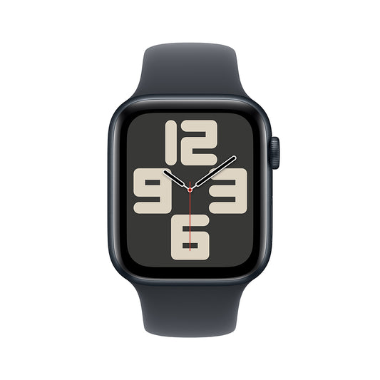 Apple Watch SE GPS • Caja de aluminio color medianoche de 44 mm • Correa deportiva color medianoche - S/M