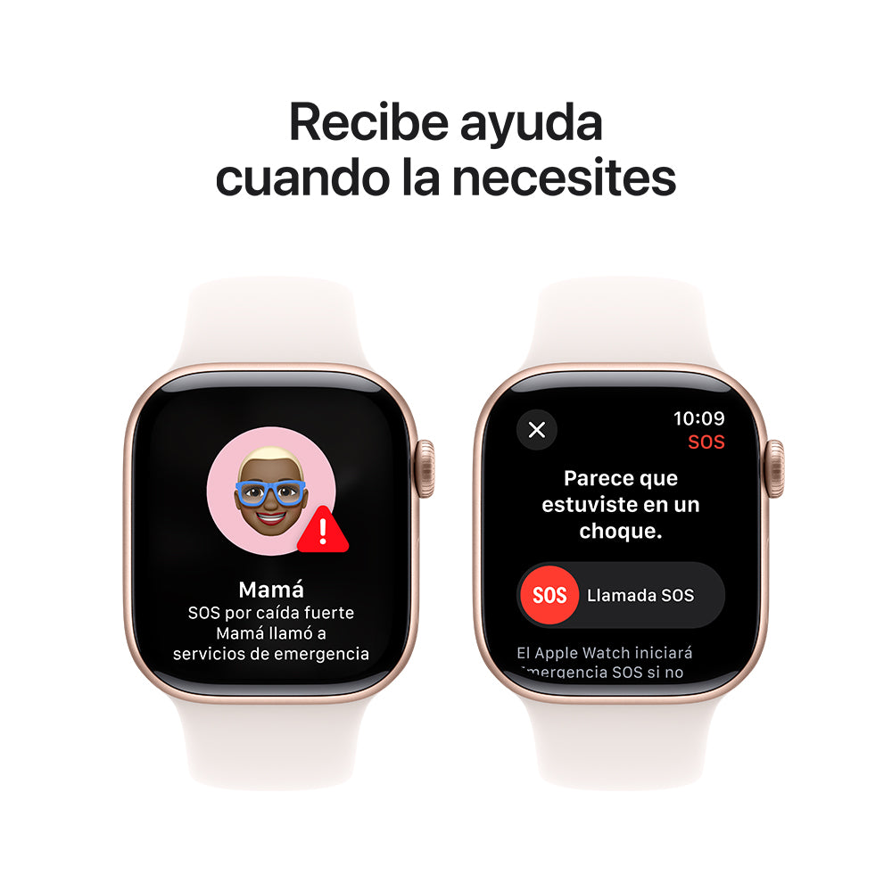 Apple Watch Series 10 GPS • Caja de aluminio color oro rosa de 42 mm • Correa deportiva rosa rubor - S/M