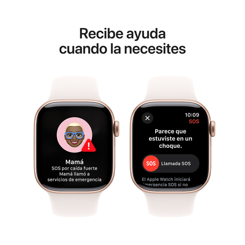 Apple Watch Series 10 GPS • Caja de aluminio color oro rosa de 42 mm • Correa deportiva rosa rubor - S/M
