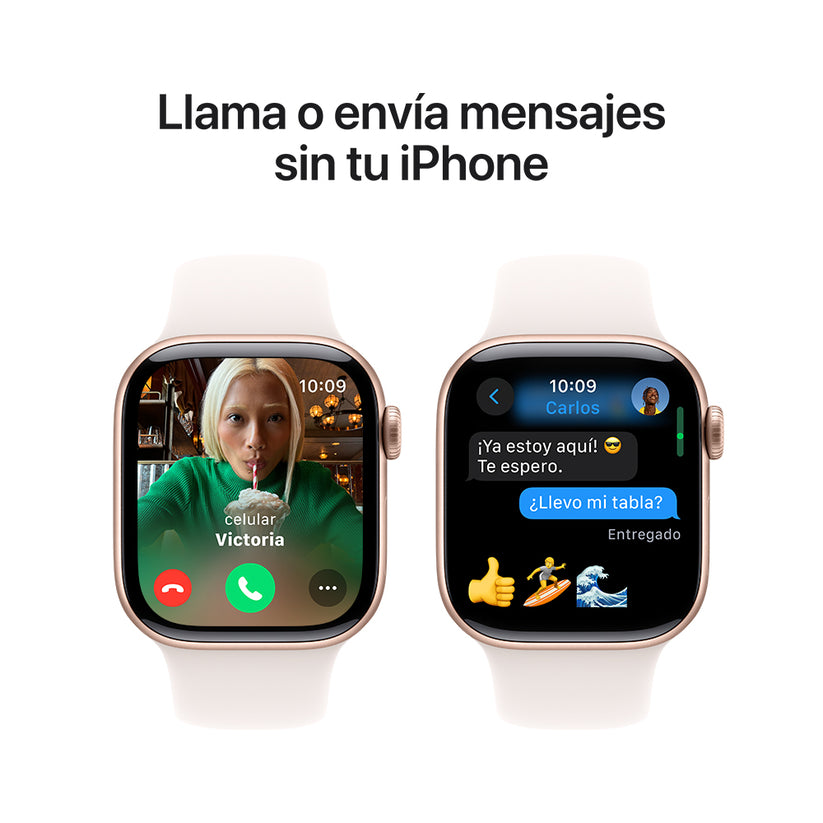 Apple Watch Series 10 GPS • Caja de aluminio color oro rosa de 42 mm • Correa deportiva rosa rubor - S/M