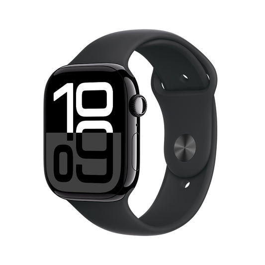 Apple Watch Series 10 GPS • Caja de aluminio negro azabache de 46 mm • Correa deportiva negra - S/M