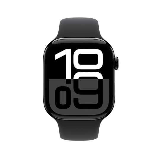 Apple Watch Series 10 GPS • Caja de aluminio negro azabache de 46 mm • Correa deportiva negra - M/L