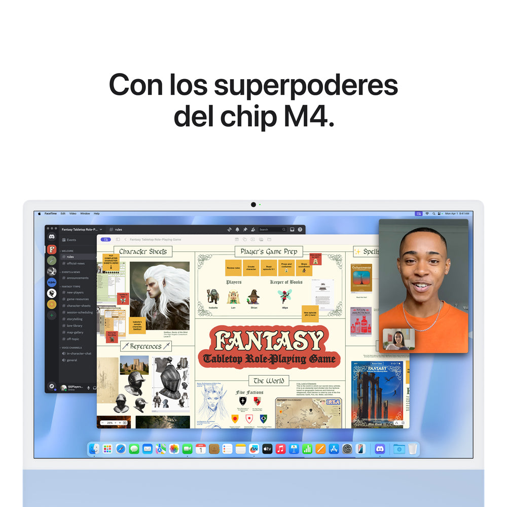 iMac con pantalla Retina 4,5K de 24 pulgadas: Chip M4 de Apple con CPU de 10 núcleos y GPU de 10 núcleos, 512 GB SSD - Azul