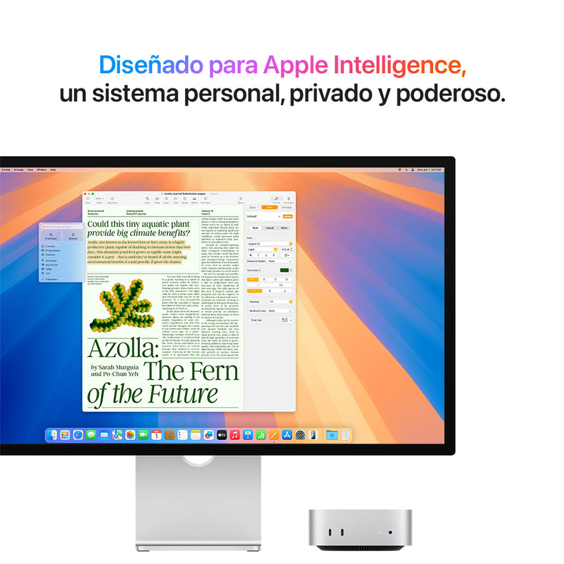 Mac mini: Chip M4 de Apple con CPU de 10 núcleos y GPU de 10 núcleos, 256 GB SSD - Plata