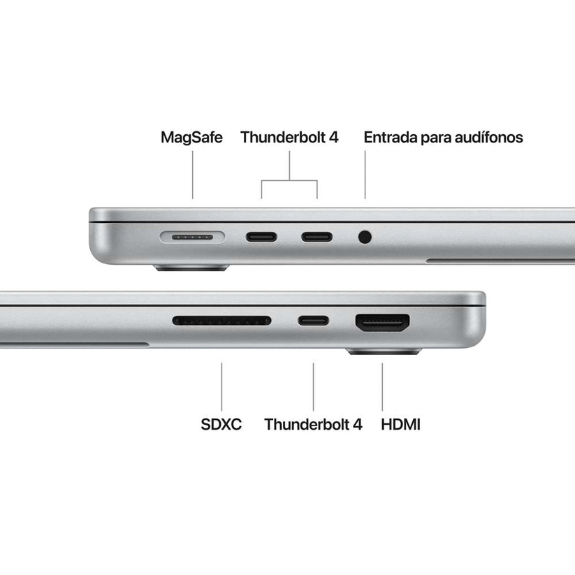 MacBook Pro de 14 pulgadas: Chip M4 de Apple con CPU de 10 núcleos y GPU de 10 núcleos, 1 TB SSD - Plata