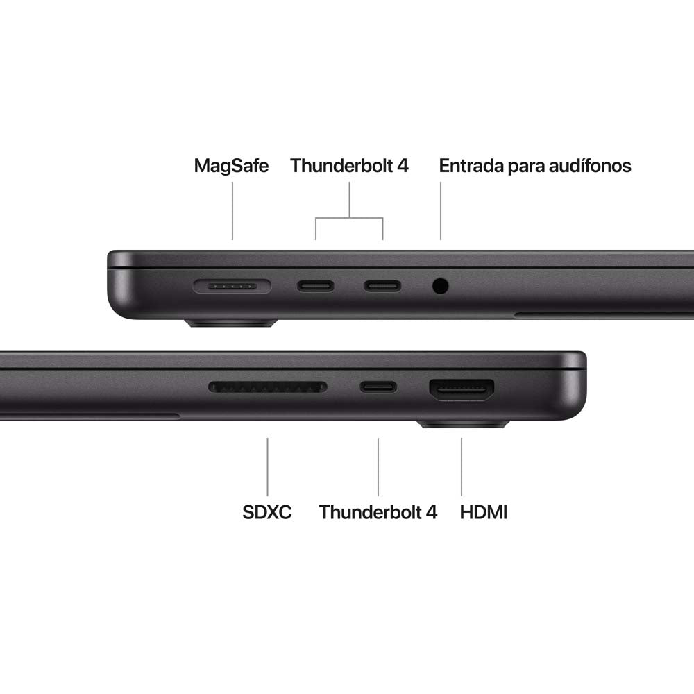 MacBook Pro de 14 pulgadas: Chip M4 de Apple con CPU de 10 núcleos y GPU de 10 núcleos, 1 TB SSD - Negro espacial