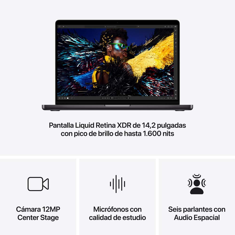 MacBook Pro de 14 pulgadas: Chip M4 Max de Apple con CPU de 14 núcleos y GPU de 32 núcleos, 1 TB SSD - Negro espacial