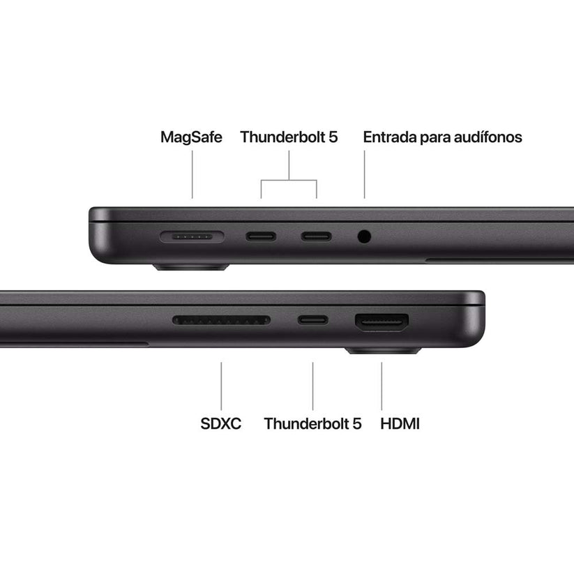 MacBook Pro de 14 pulgadas: Chip M4 Pro de Apple con CPU de 12 núcleos y GPU de 16 núcleos, 512 GB SSD - Negro espacial