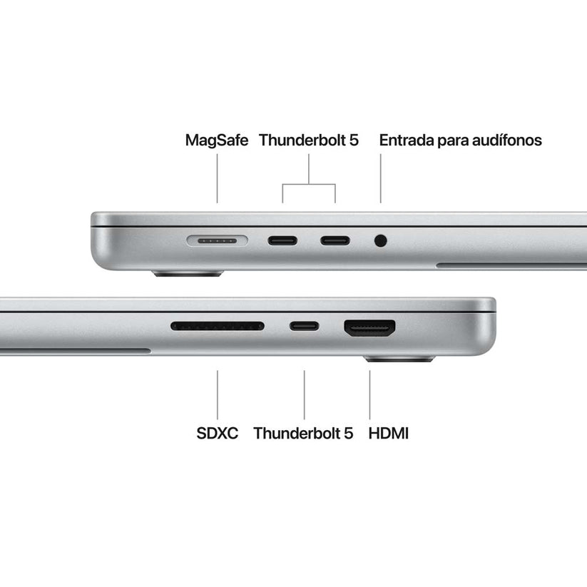 MacBook Pro de 16 pulgadas: Chip M4 Pro de Apple con CPU de 14 núcleos y GPU de 20 núcleos, 512 GB SSD - Plata