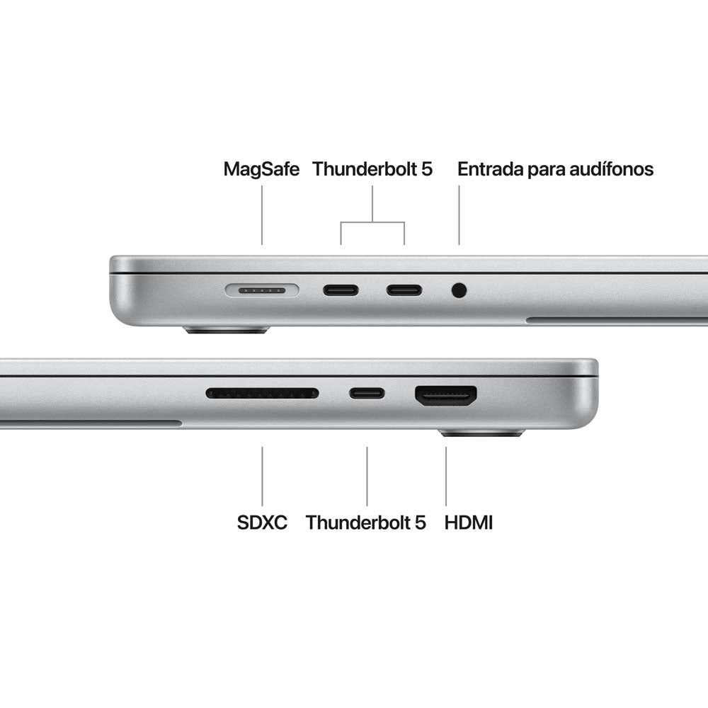 MacBook Pro de 16 pulgadas: Chip M4 Max de Apple con CPU de 14 núcleos y GPU de 32 núcleos, 1 TB SSD - Plata