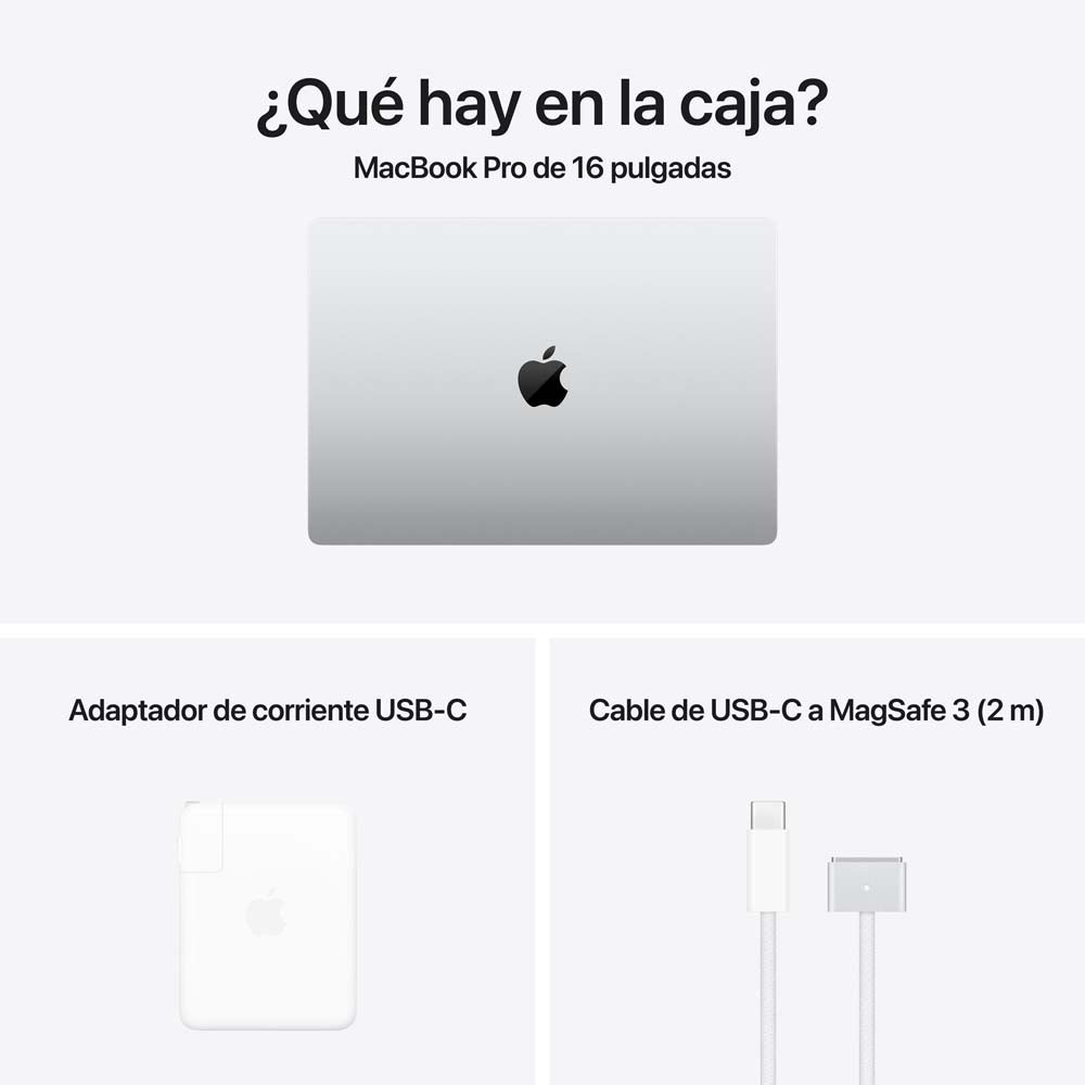 MacBook Pro de 16 pulgadas: Chip M4 Max de Apple con CPU de 14 núcleos y GPU de 32 núcleos, 1 TB SSD - Plata