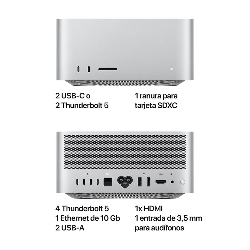 Mac Studio: Chip M4 Max de Apple con CPU de 14 núcleos y GPU de 32 núcleos, 512 GB SSD