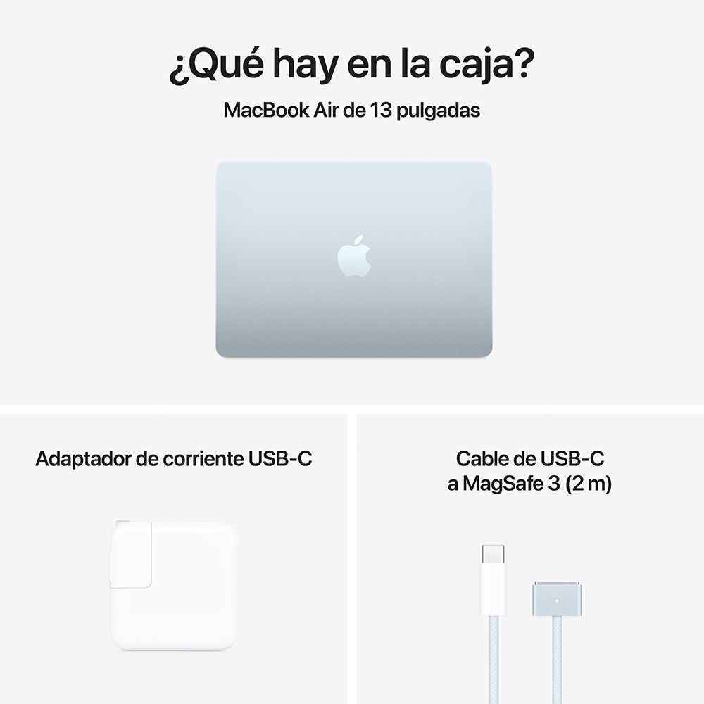 MacBook Air de 13 pulgadas: Chip M4 de Apple con CPU de 10 núcleos y GPU de 8 núcleos, 256 GB SSD - Azul cielo