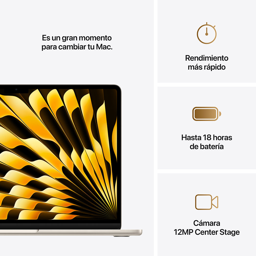 MacBook Air de 13 pulgadas: Chip M4 de Apple con CPU de 10 núcleos y GPU de 8 núcleos, 256 GB SSD - Blanco estrella