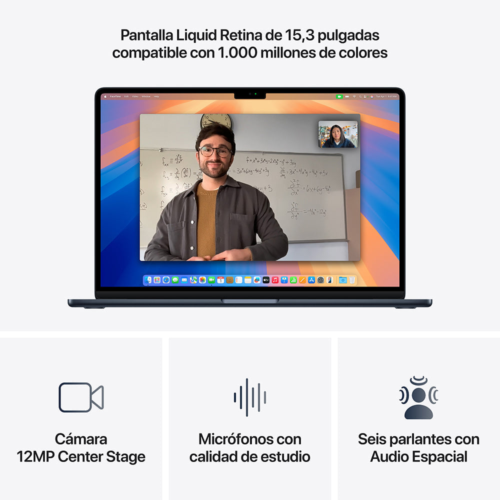 MacBook Air de 15 pulgadas: Chip M4 de Apple con CPU de 10 núcleos y GPU de 10 núcleos, 512 GB SSD - Azul medianoche