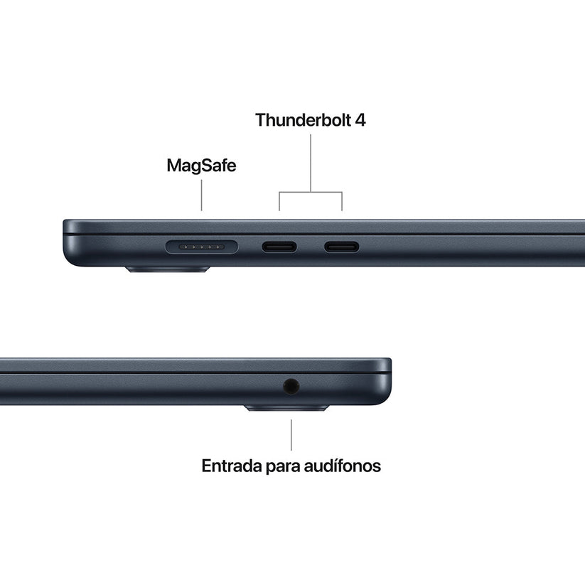 MacBook Air de 15 pulgadas: Chip M4 de Apple con CPU de 10 núcleos y GPU de 10 núcleos, 512 GB SSD - Azul medianoche