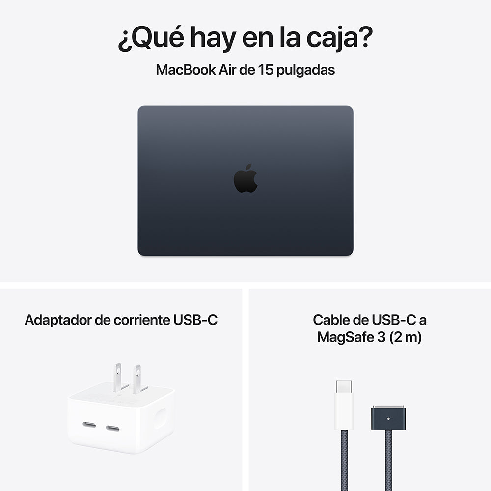 MacBook Air de 15 pulgadas: Chip M4 de Apple con CPU de 10 núcleos y GPU de 10 núcleos, 512 GB SSD - Azul medianoche