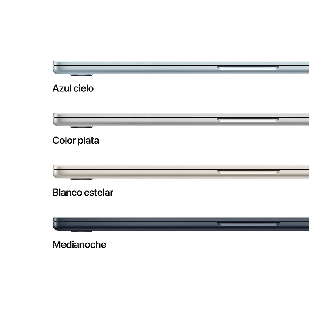 MacBook Air de 15 pulgadas: Chip M4 de Apple con CPU de 10 núcleos y GPU de 10 núcleos, 512 GB SSD - Plata
