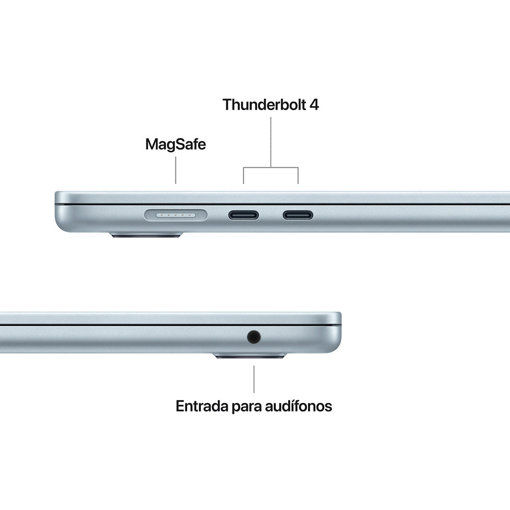 MacBook Air de 15 pulgadas: Chip M4 de Apple con CPU de 10 núcleos y GPU de 10 núcleos, 512 GB SSD - Azul cielo