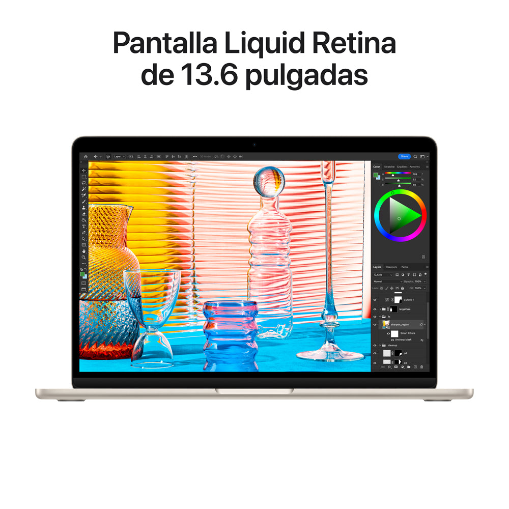 MacBook Air de 13 pulgadas: Chip M2 de Apple con CPU de ocho núcleos y GPU de diez núcleos, 512 GB SSD - Blanco estrella