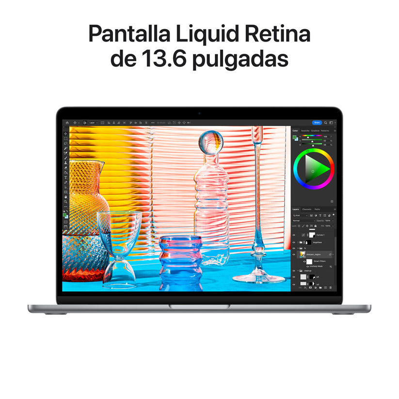MacBook Air de 13 pulgadas: Chip M2 de Apple con CPU de ocho núcleos y GPU de diez núcleos, 512 GB SSD - Gris espacial