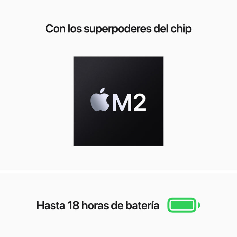 MacBook Air de 13 pulgadas: Chip M2 de Apple con CPU de ocho núcleos y GPU de ocho núcleos, 256 GB SSD - Gris espacial