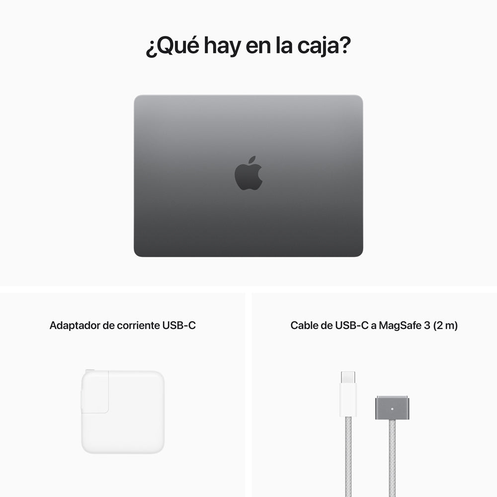 MacBook Air de 13 pulgadas: Chip M2 de Apple con CPU de ocho núcleos y GPU de ocho núcleos, 256 GB SSD - Gris espacial