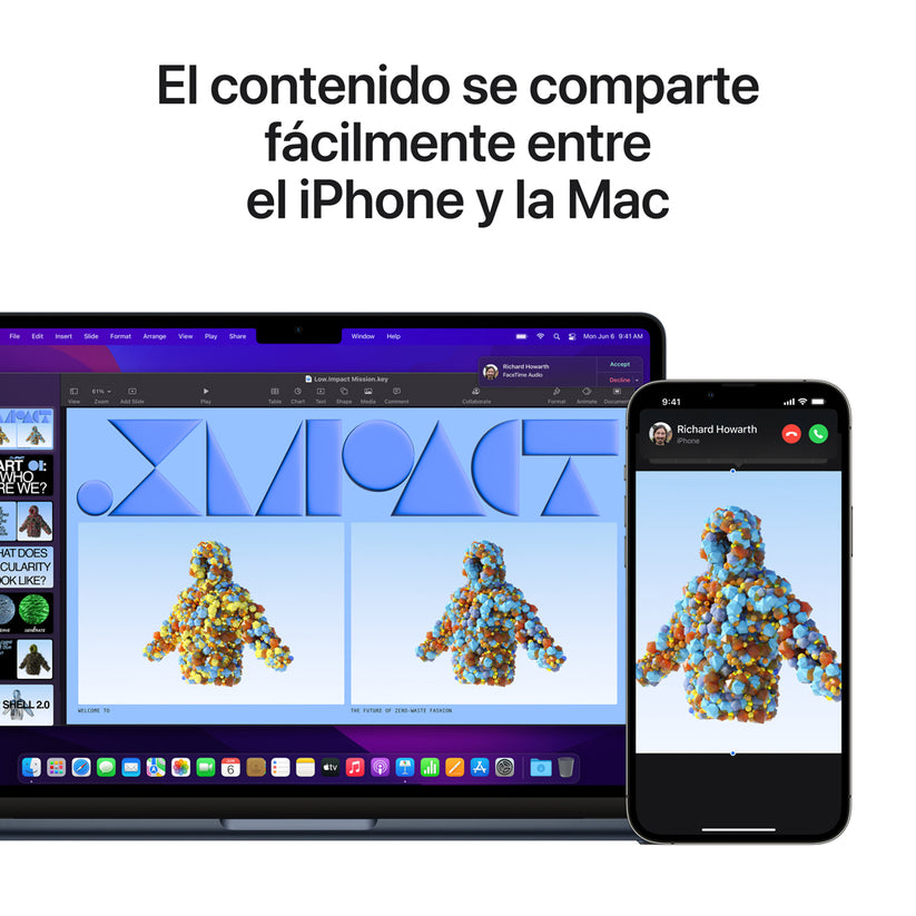 MacBook Air de 13 pulgadas: Chip M2 de Apple con CPU de ocho núcleos y GPU de ocho núcleos, 256 GB SSD - Azul medianoche