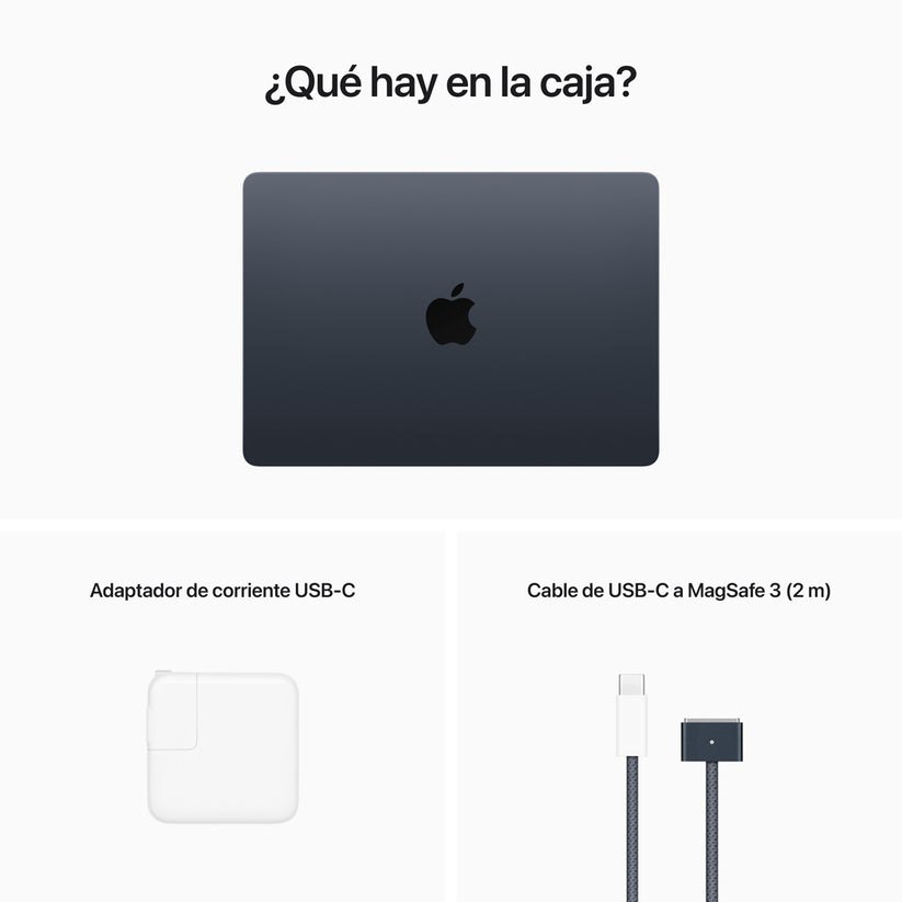 MacBook Air de 13 pulgadas: Chip M2 de Apple con CPU de ocho núcleos y GPU de ocho núcleos, 256 GB SSD - Azul medianoche