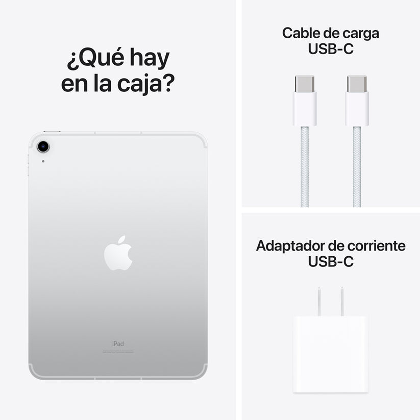 iPad de 10,9 pulgadas Wi-Fi + Cellular 64 GB - Plata (10.ª generación)