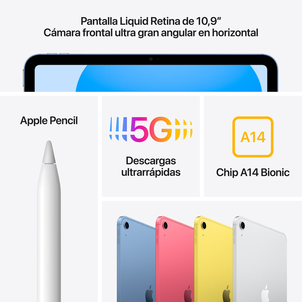 iPad de 10,9 pulgadas Wi-Fi + Cellular 64 GB - Amarillo (10.ª generación)