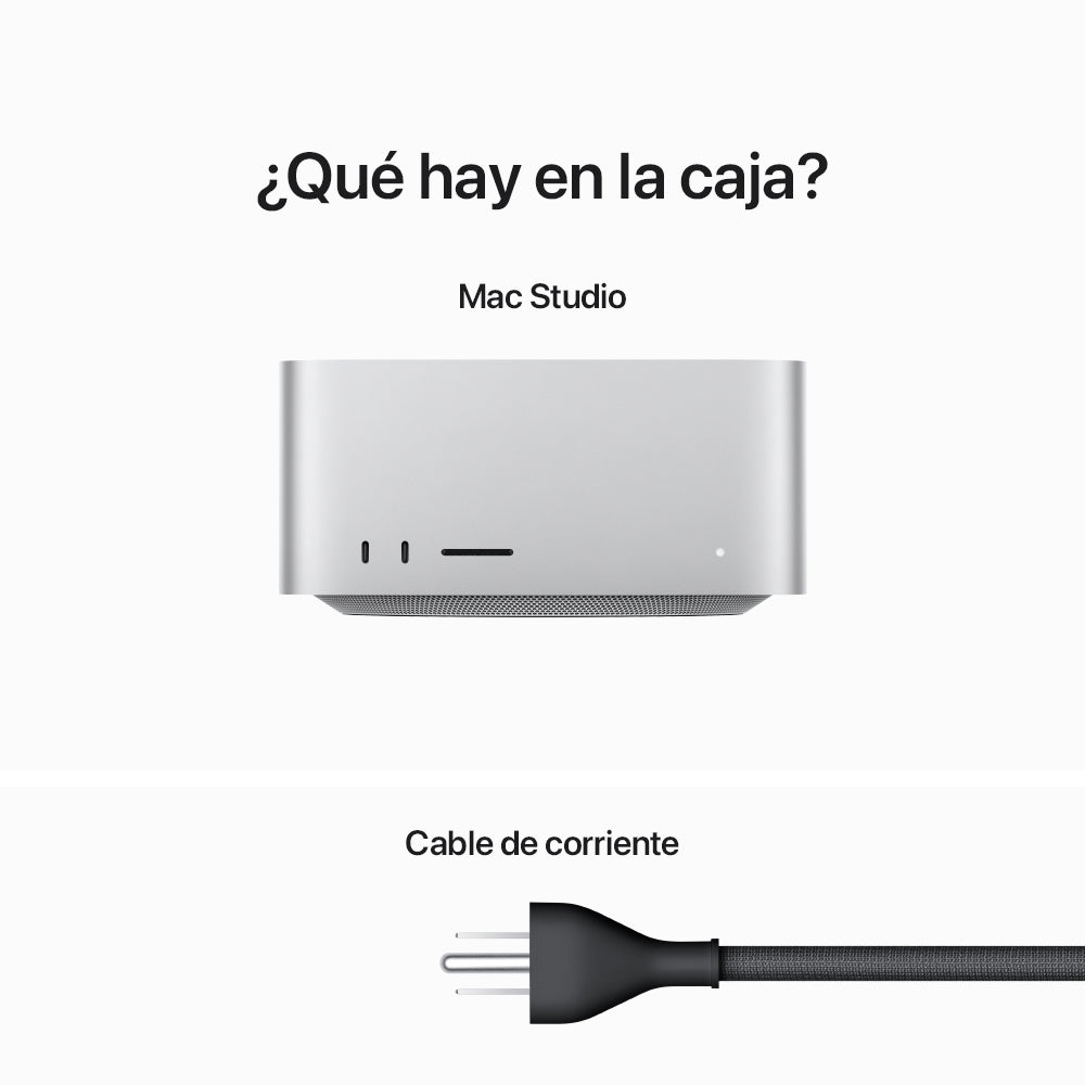Mac Studio: Chip M2 Ultra de Apple con CPU de 24 núcleos, GPU de 60 núcleos y Neural Engine de 32 núcleos, 1 TB SSD