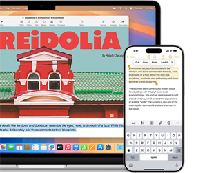 La app Duplicación del iPhone muestra la pantalla del iPhone en el MacBook Air