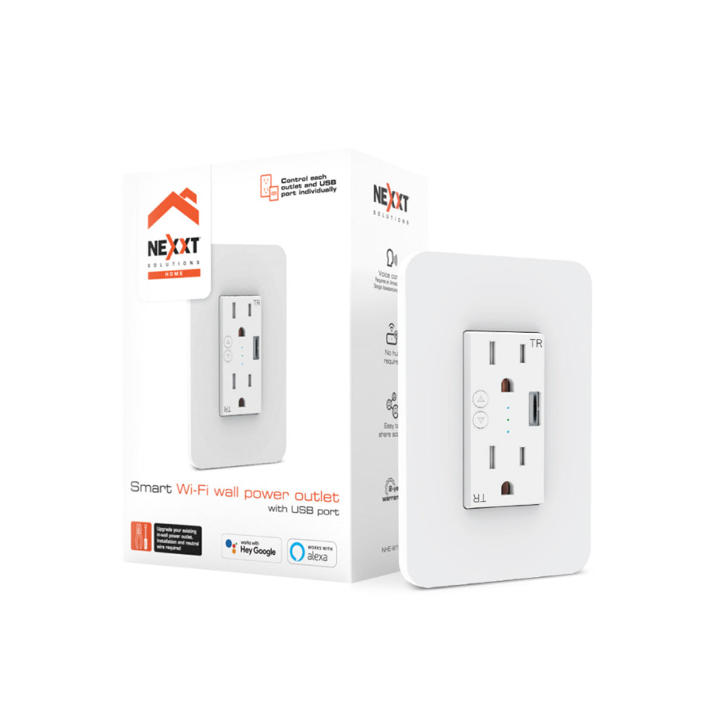 Tomacorriente inteligente de pared Nexxt con puerto USB