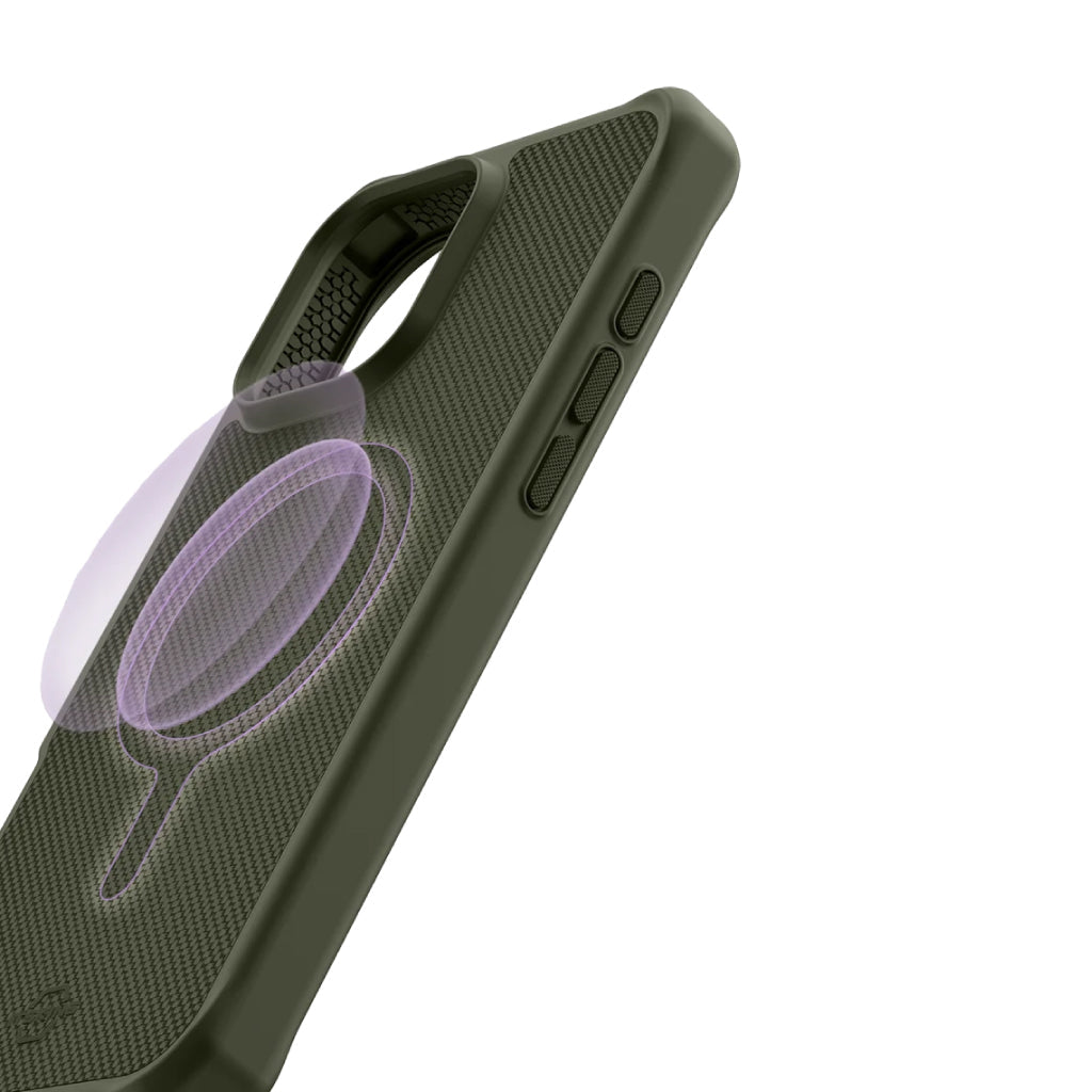 Estuche Itskins Ballistic Nylon con magsafe para iPhone 16 Pro - Verde