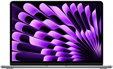 Una MacBook Air de 13 pulgadas gris espacial de frente