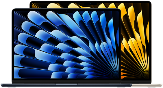 Modelos de 13 y 15 pulgadas de la MacBook Air de frente