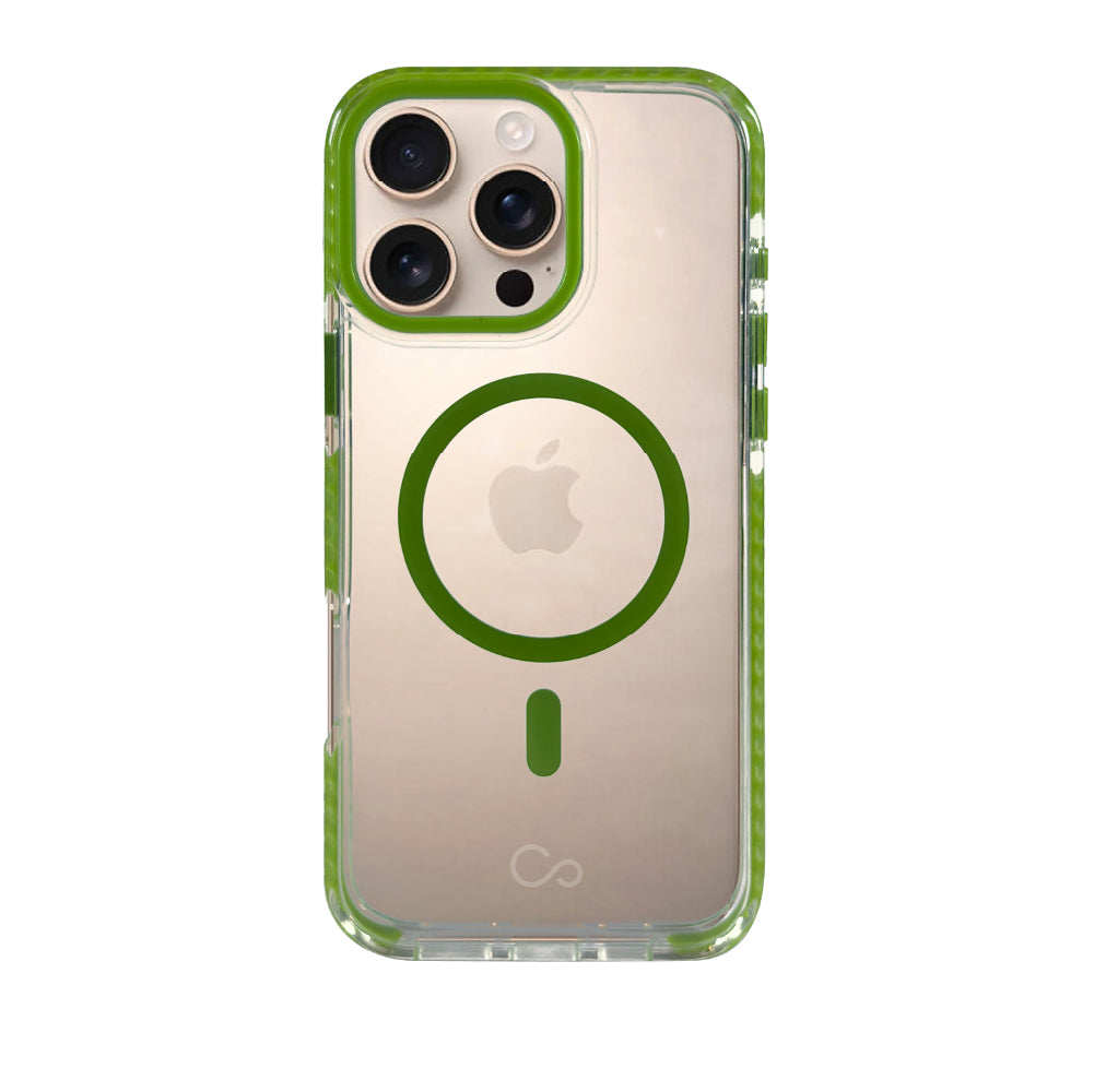 Estuche iCon clear/green  con magsafe para iPhone 16 Pro Max