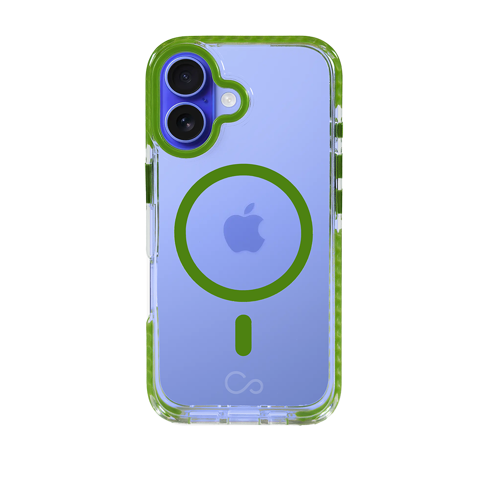 Estuche iCon clear/green  con magsafe para iPhone 16