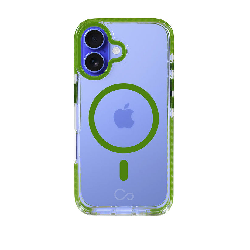 Estuche iCon clear/green  con magsafe para iPhone 16