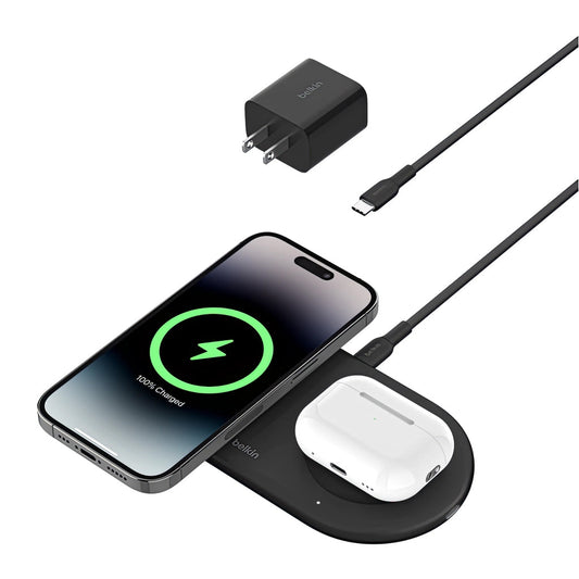 Base de carga Belkin Wireless Charging Pad 2 en 1 - Blanco