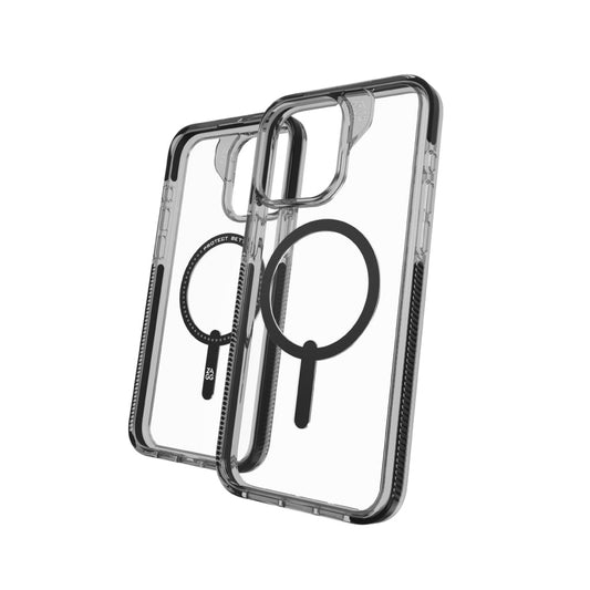Estuche Zagg santa cruz snap transparent/black con magsafe para iPhone 15 Pro
