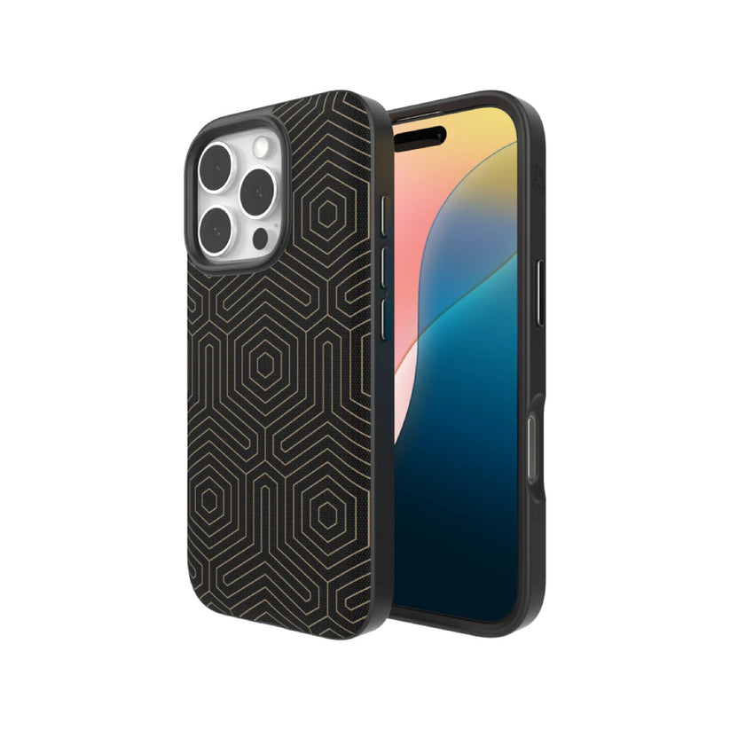 Estuche Zagg london snap hexagon con magsafe para iPhone 16 Pro - Negro