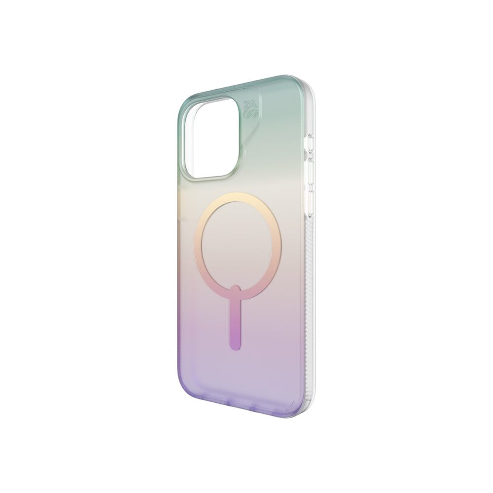 Estuche Zagg milan snap iridescent con magsafe para iPhone 16 Pro Max